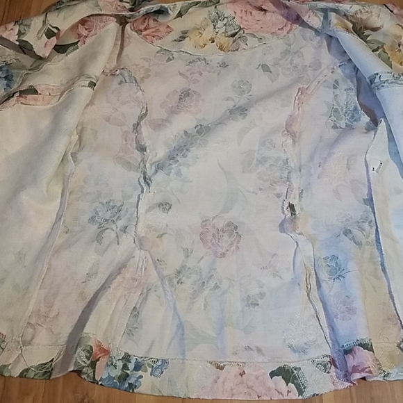 Vintage 80s 90s Floral Scalloped Blazer - Picture 8 of 11